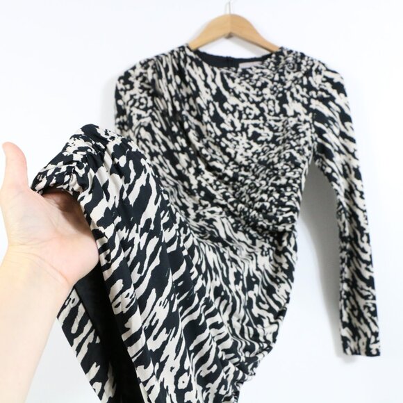 *H&M Draped Black and Beige bodycon dress - Picture 6 of 8